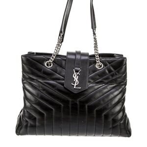 Yves Saint Laurent Black Quilted Leather Tote Bag